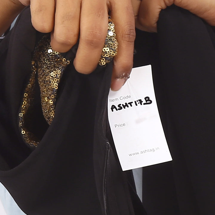 Black Georgette Embellished Maxi Dress