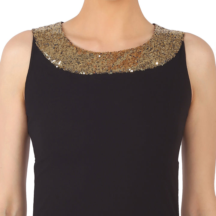 Black Georgette Embellished Maxi Dress