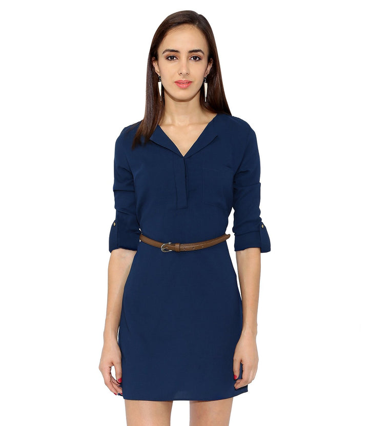 Navy Blue Shirt Dress