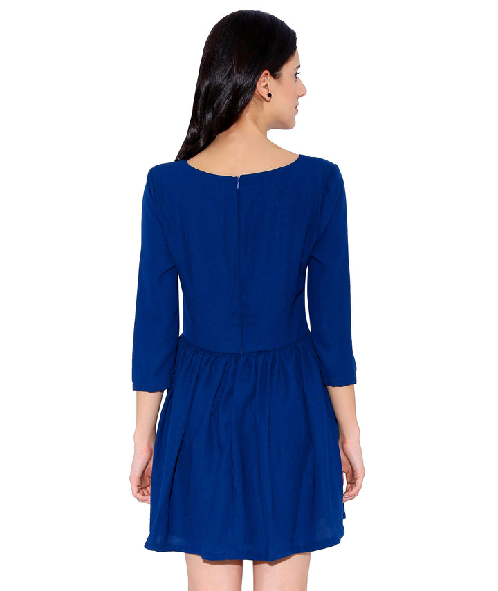 Ink Blue Gathered Dress