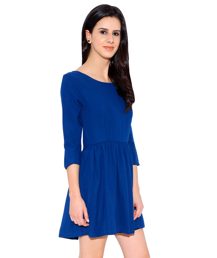 Ink Blue Gathered Dress