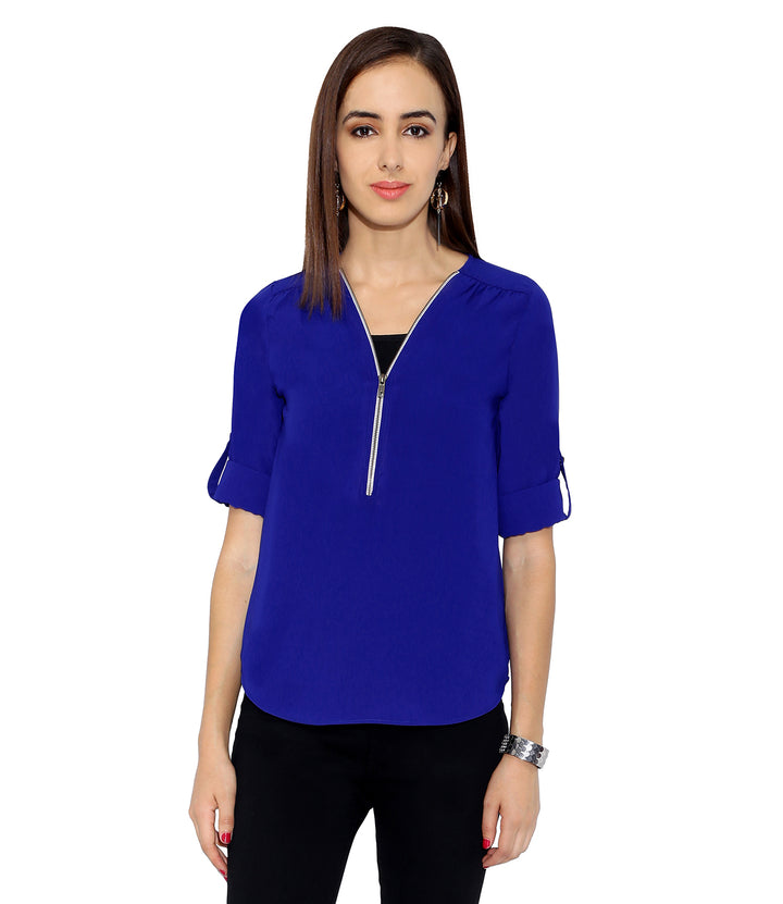 Royal Blue Zip Top