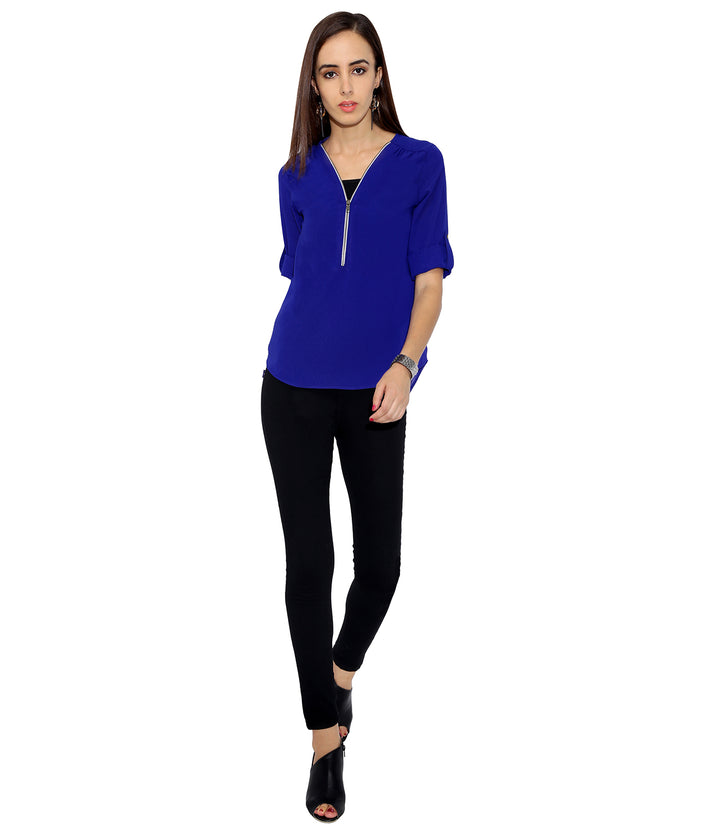 Royal Blue Zip Top