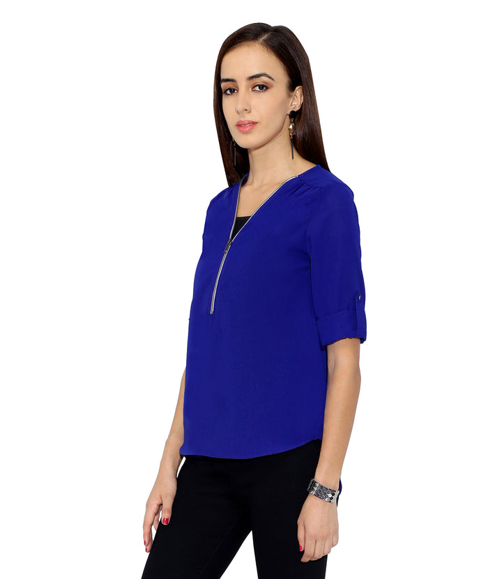 Royal Blue Zip Top