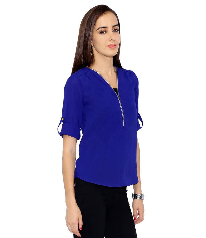 Royal Blue Zip Top