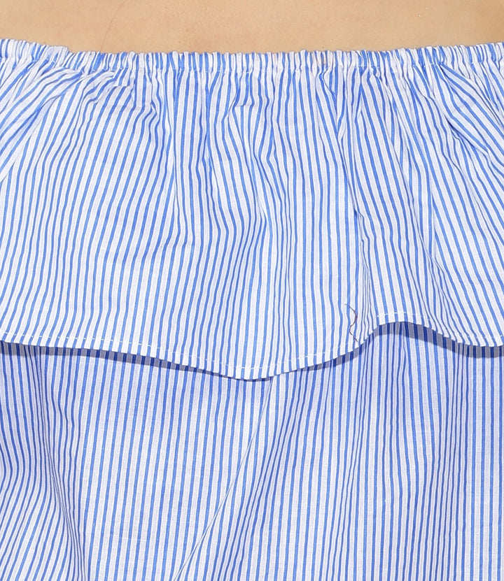 Cotton Stripes Bardot Dress