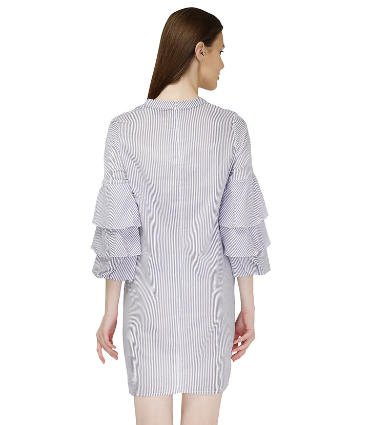 Grey Stripes Cotton Dress