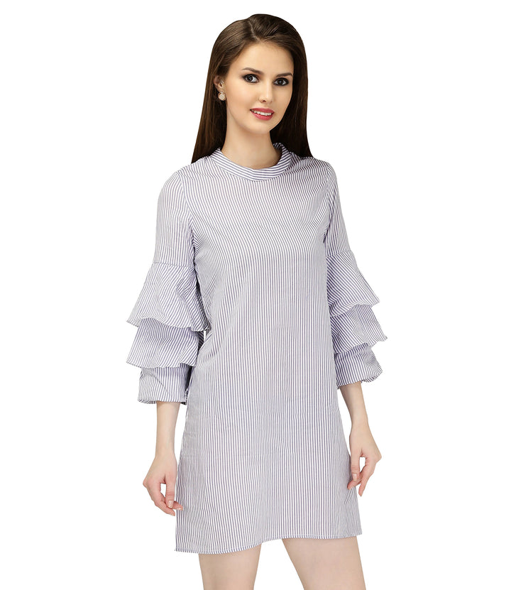 Grey Stripes Cotton Dress