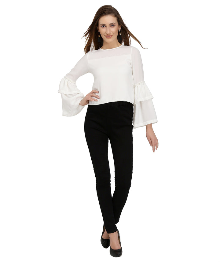 White Belle Sleeves Top