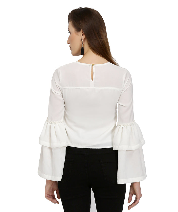 White Belle Sleeves Top