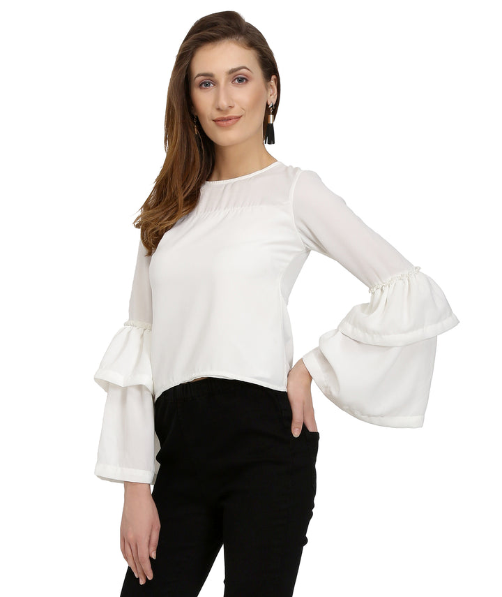 White Belle Sleeves Top