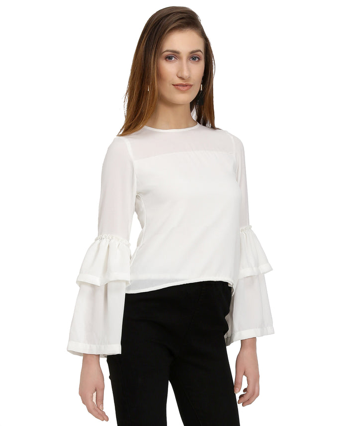 White Belle Sleeves Top