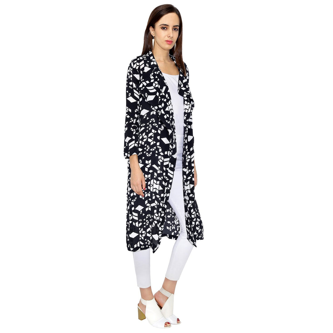 Geometric Printed Long Jacket