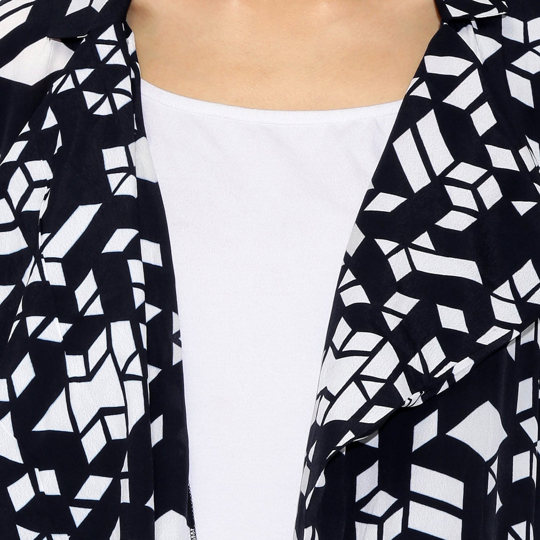 Geometric Printed Long Jacket