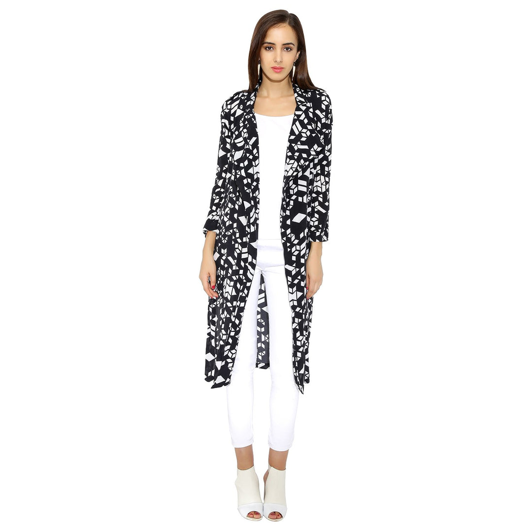 Geometric Printed Long Jacket