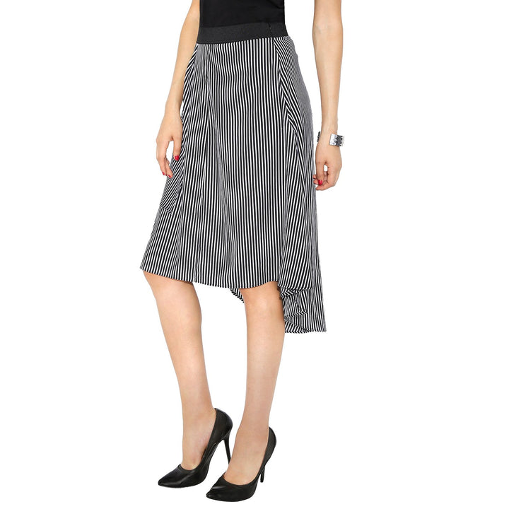 Striped Asymmetric Skirt