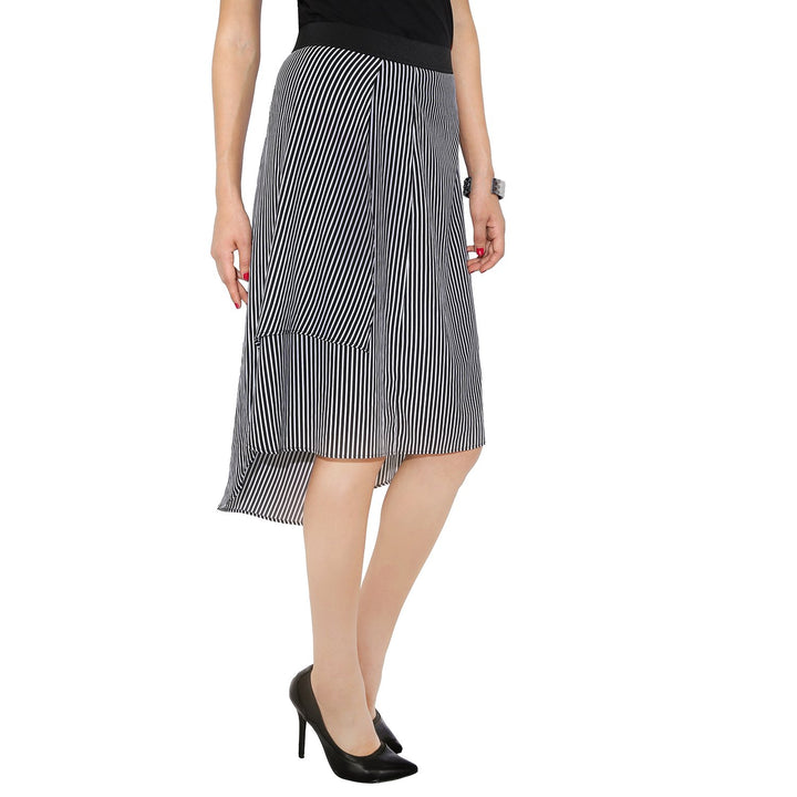 Striped Asymmetric Skirt