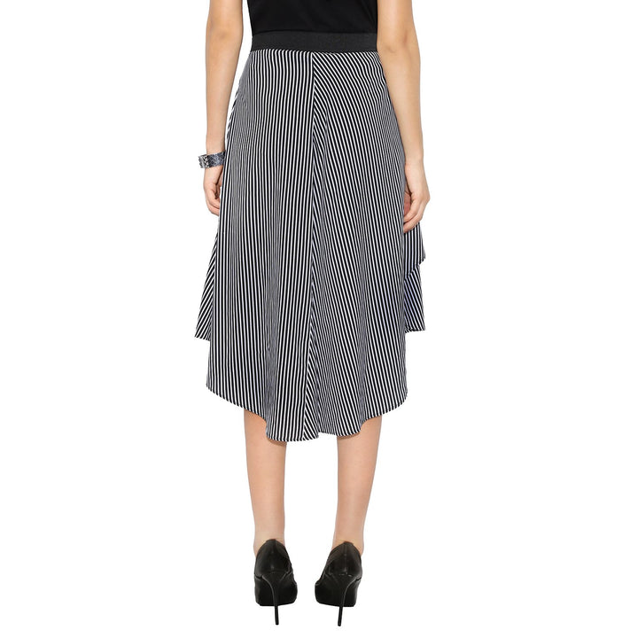 Striped Asymmetric Skirt