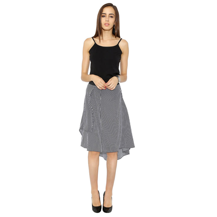 Striped Asymmetric Skirt