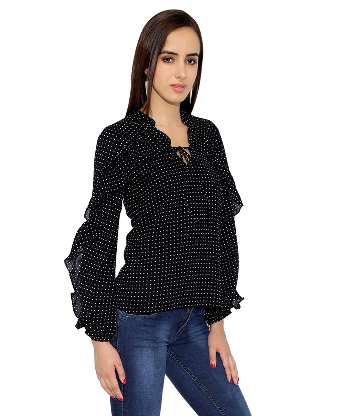 Polka Dot Frilled Top