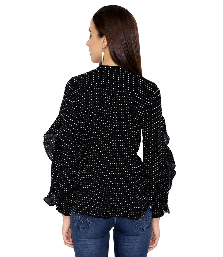Polka Dot Frilled Top