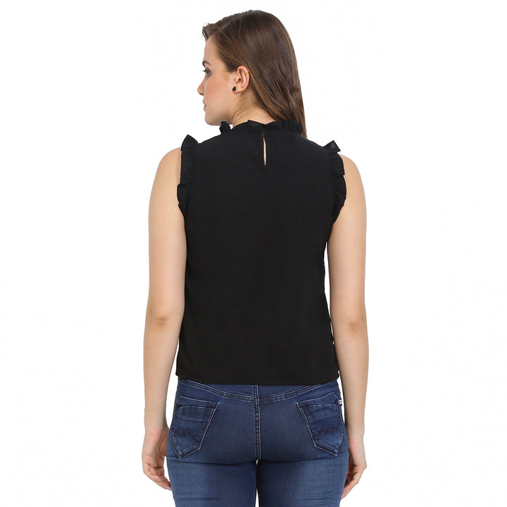 Frilled Arms Semi Lace Top