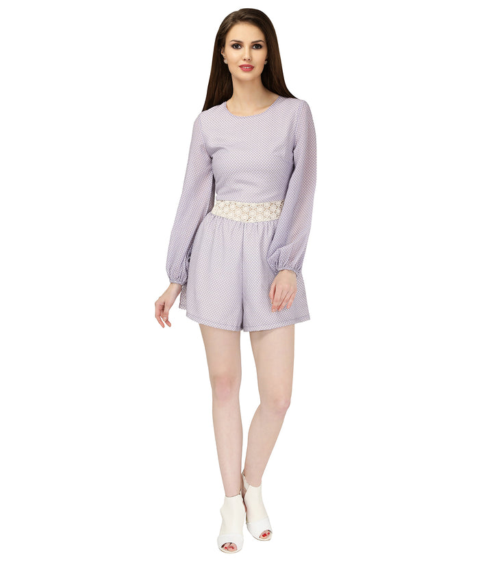 Purple & White Polka Dot Jumpsuit