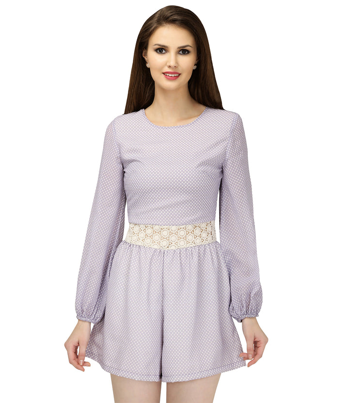 Purple & White Polka Dot Jumpsuit