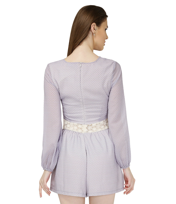 Purple & White Polka Dot Jumpsuit