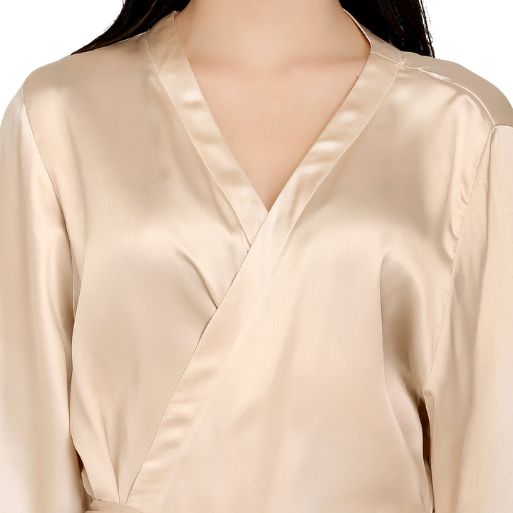 Champagne  Satin Lace Robe