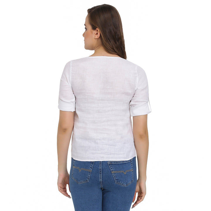 White Linen Top