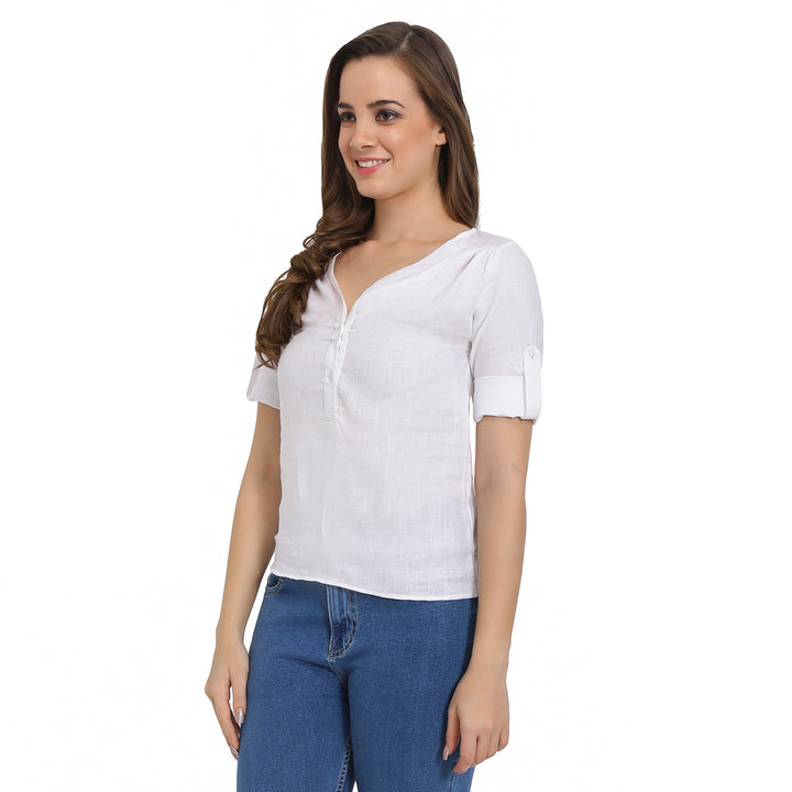 White Linen Top
