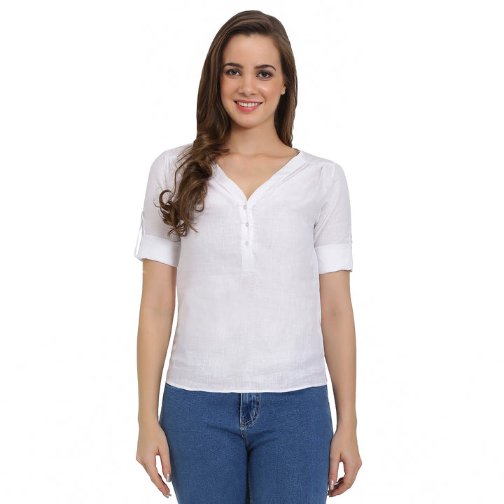 White Linen Top