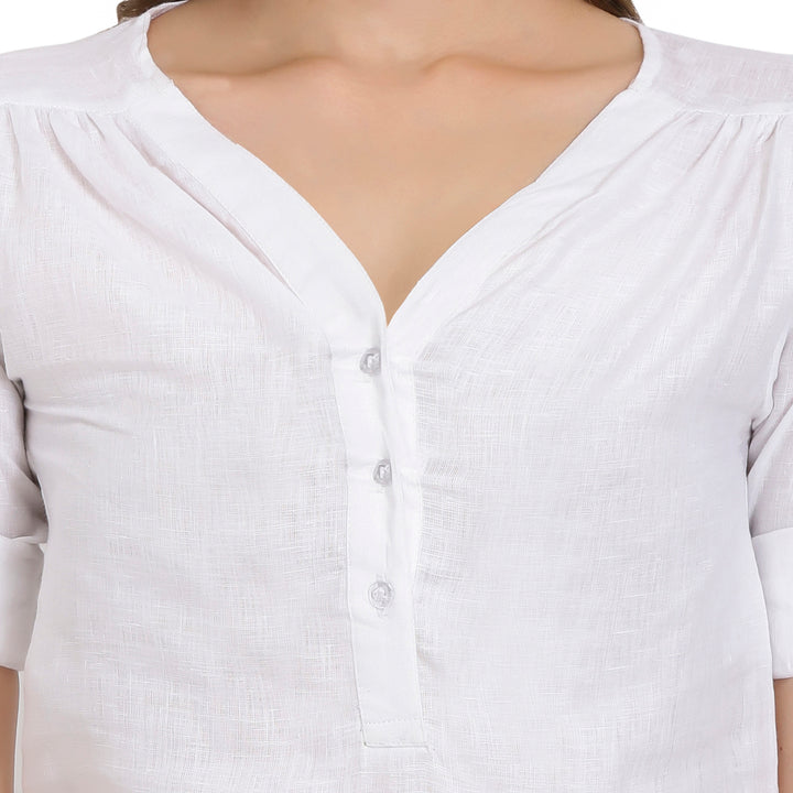 White Linen Top