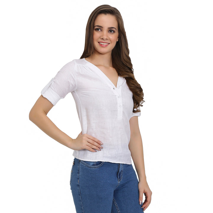 White Linen Top