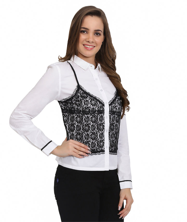 Lace Waistcoat Cotton Shirt
