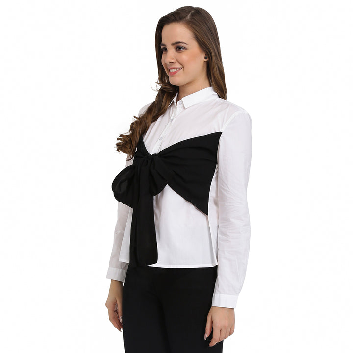 Bow Tied Cotton Shirt