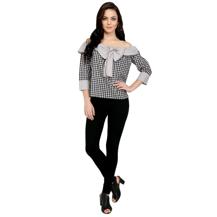 Grey Cotton Cheecks Bardot Top