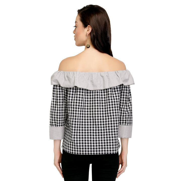 Grey Cotton Cheecks Bardot Top