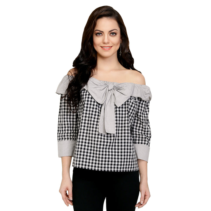 Grey Cotton Cheecks Bardot Top