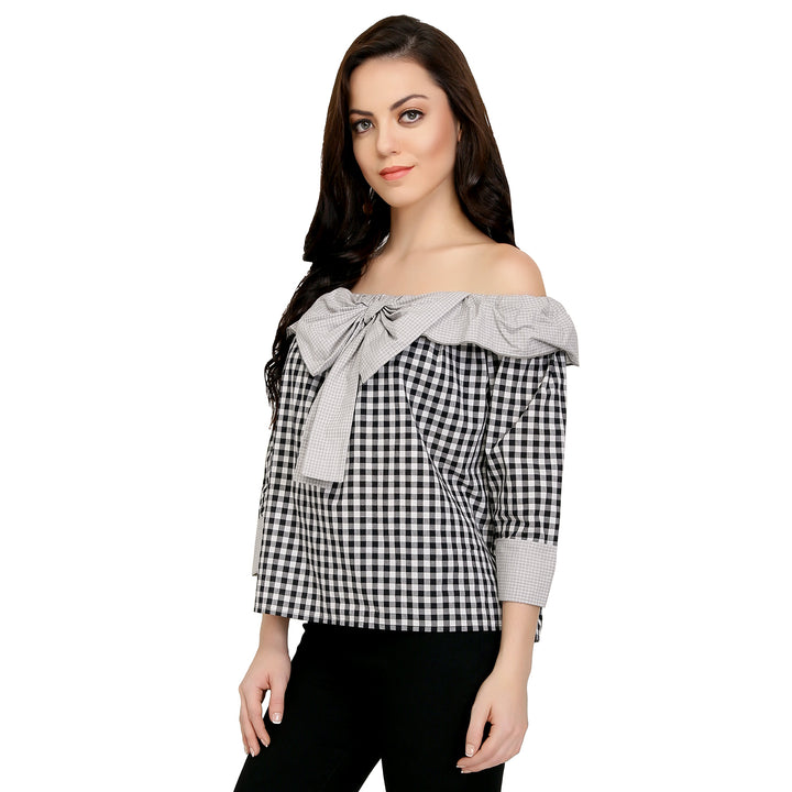 Grey Cotton Cheecks Bardot Top