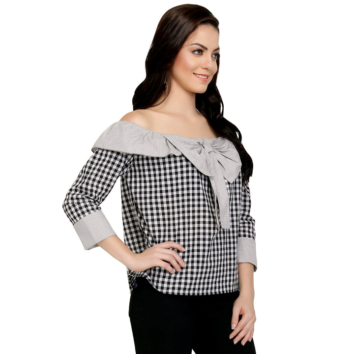 Grey Cotton Cheecks Bardot Top
