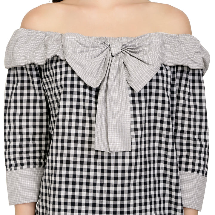 Grey Cotton Cheecks Bardot Top