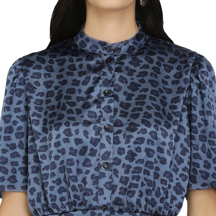 Animal Print Satin Dress