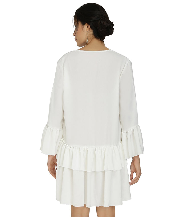 White Long Georgette Belle Top