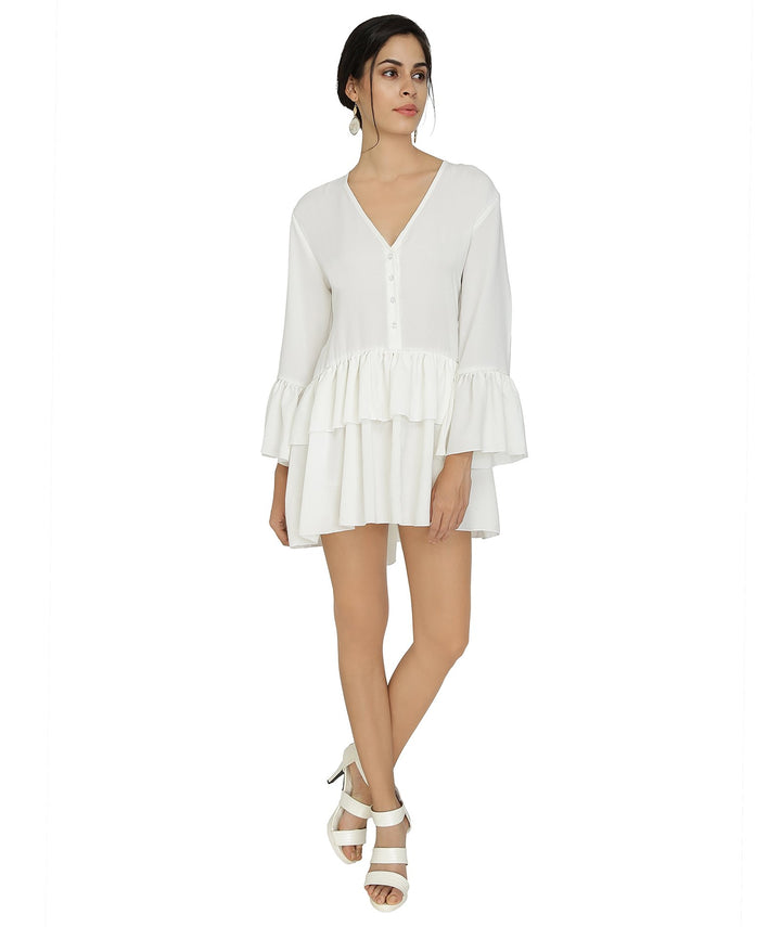 White Long Georgette Belle Top