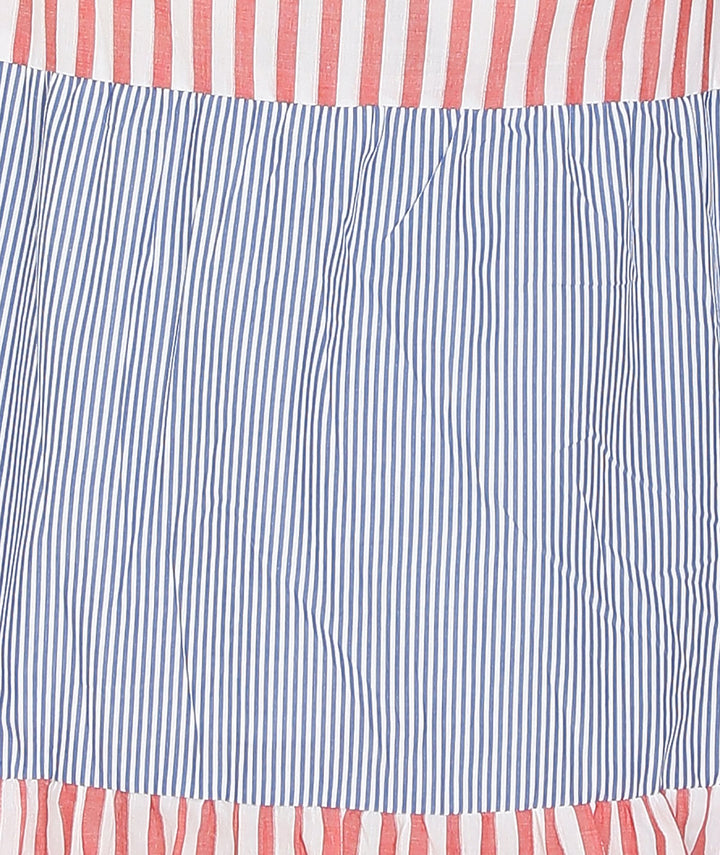 Contrast Stripes Cotton Maxi Dress