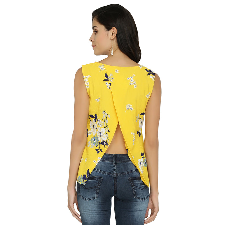 Floral Summer Back Slit Top