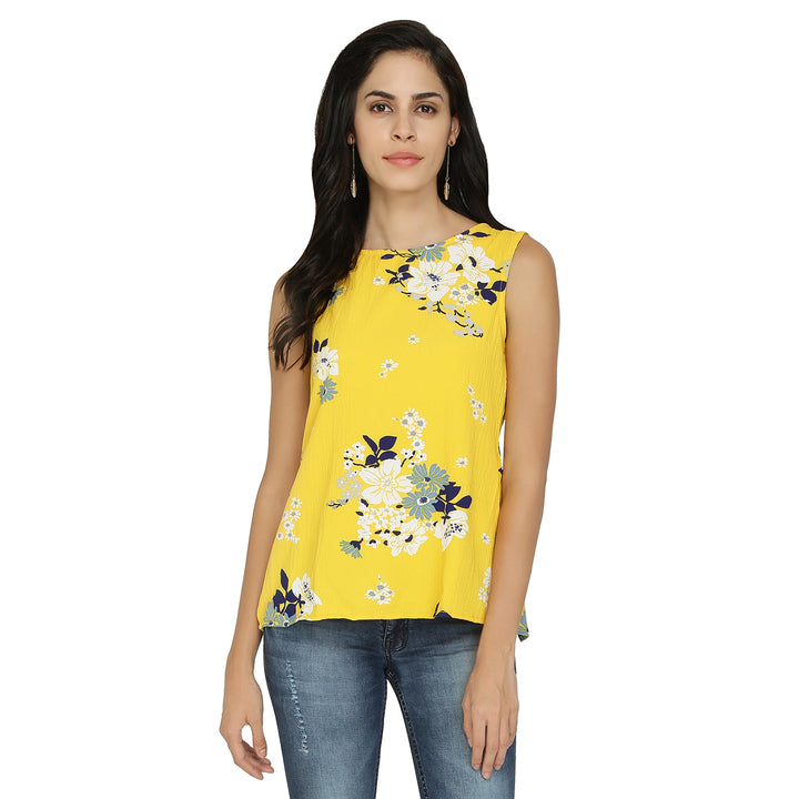 Floral Summer Back Slit Top