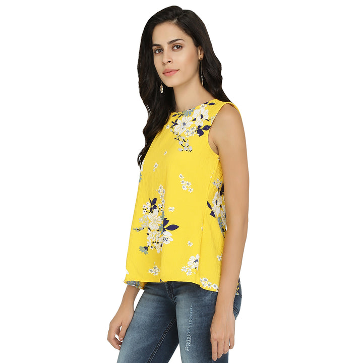 Floral Summer Back Slit Top